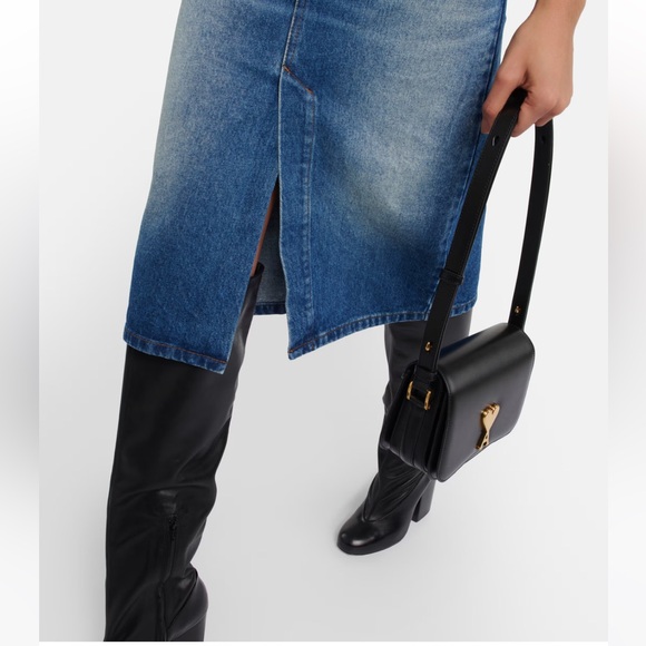 Ami Paris Denim Midi Skirt 28 - Picture 10 of 13